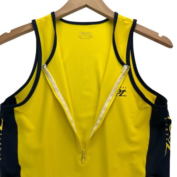 Zoot Cycling Yellow Tank Top w/pockets Size L - Picture 3 of 7